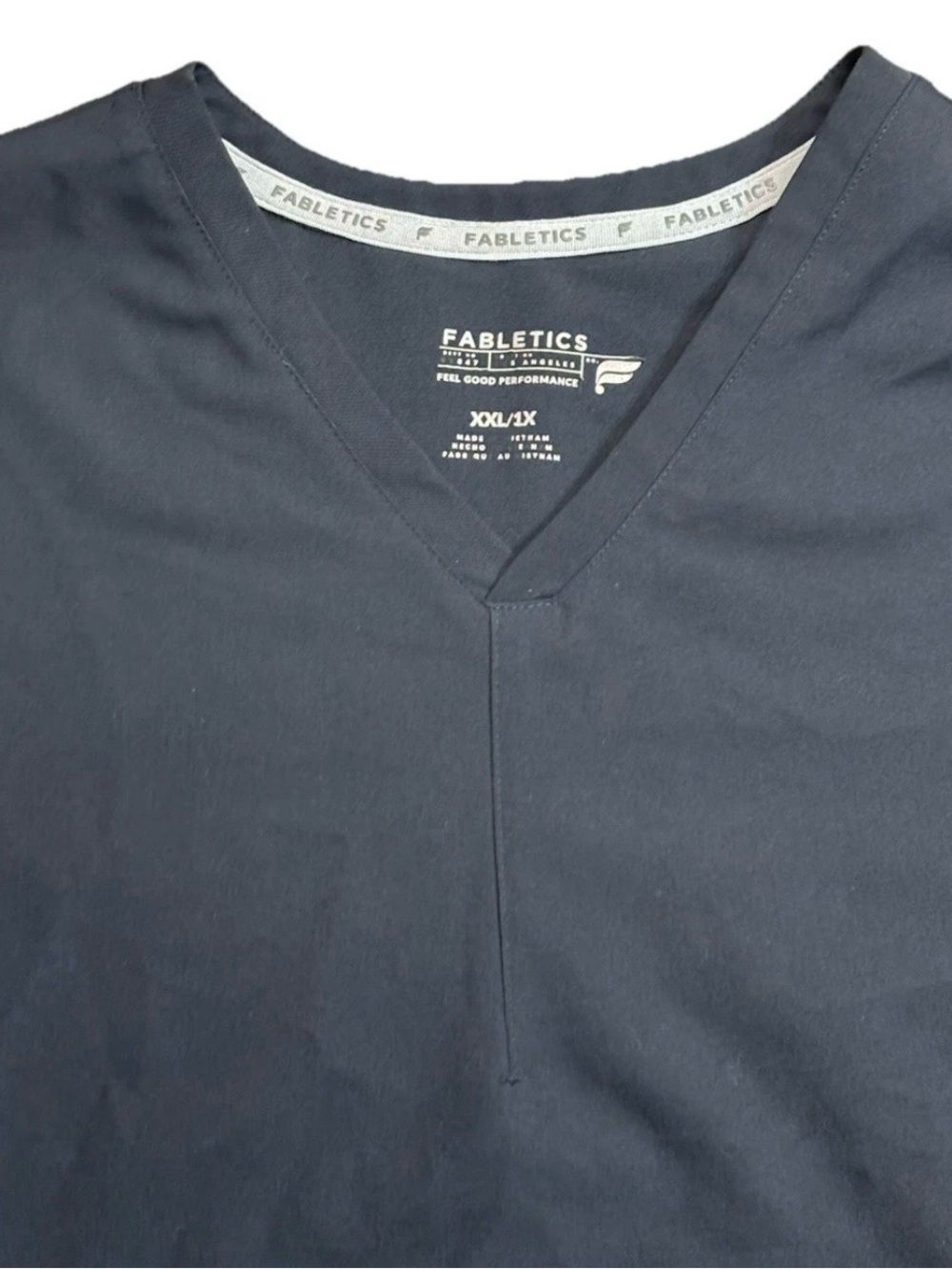 Fabletics Black Solid Scrub Set Women XXL/1X V-Neck Top & Drawstring Pants - Picture 4 of 12